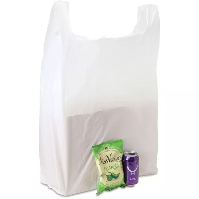 1-4-size-standard-duty-plastic-t-shirt-bag-case-400 1/4 Size Standard-Duty Plastic T-Shirt Bag - Case of 400