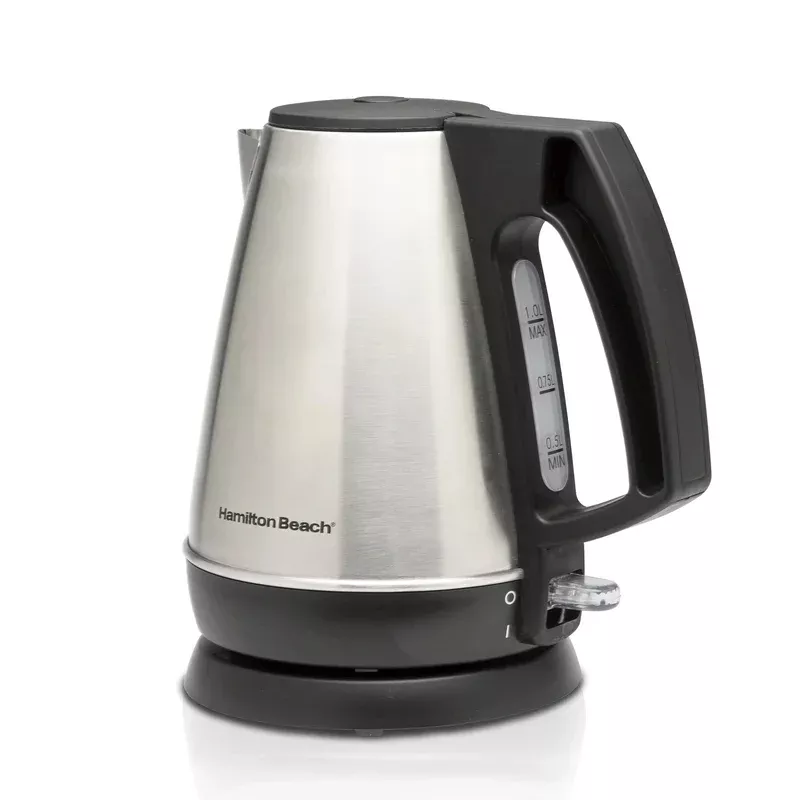 1 Liter Electric Kettle – Stainless Steel and Black