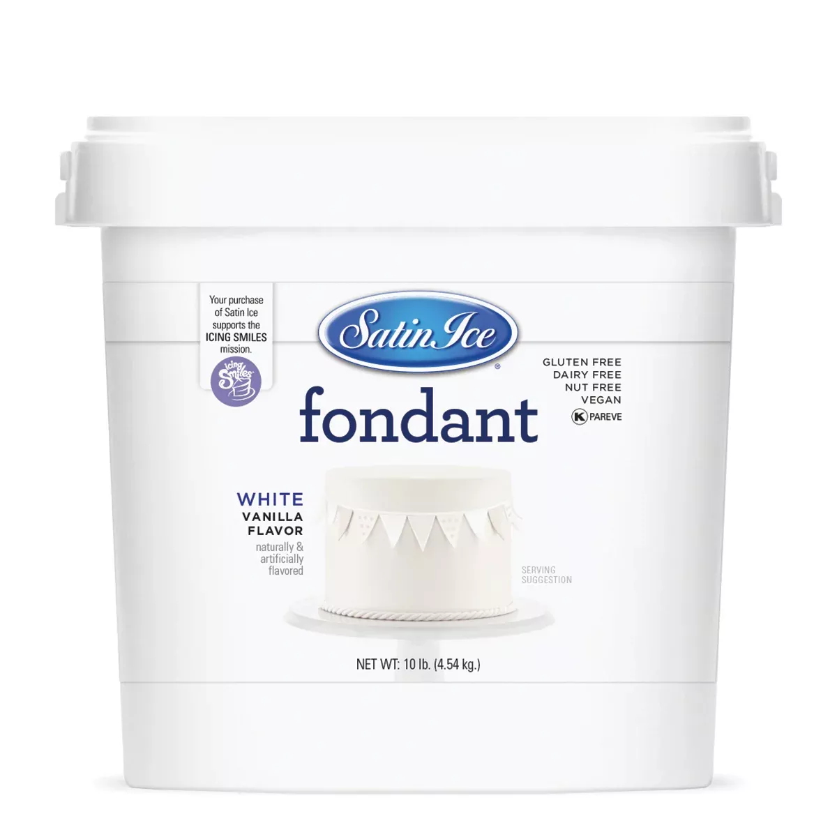 10lbs White, Satin Ice Fondant