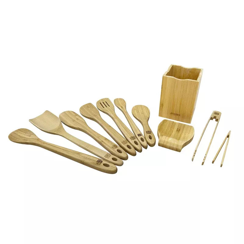 11-piece-burnished-bamboo-utensil-set 11 Piece Burnished Bamboo Utensil Set