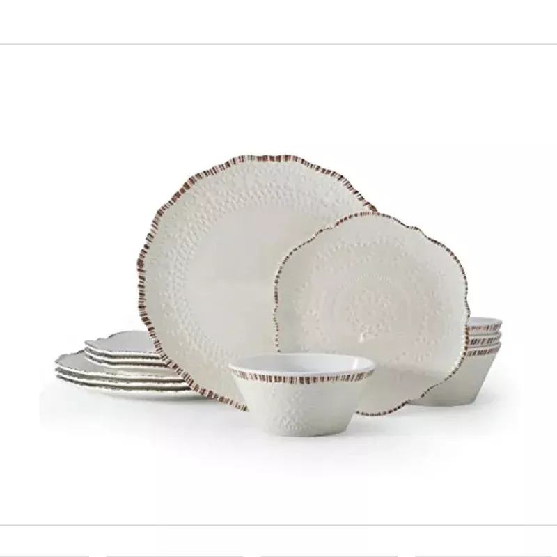 12-piece-outdoor-melamine-dinnerware-set-service-4 12 Piece Outdoor Melamine Dinnerware Set Service for 4
