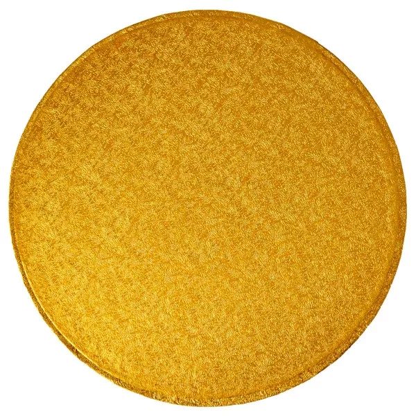 12" Round Gold Foil Cake Board Drum