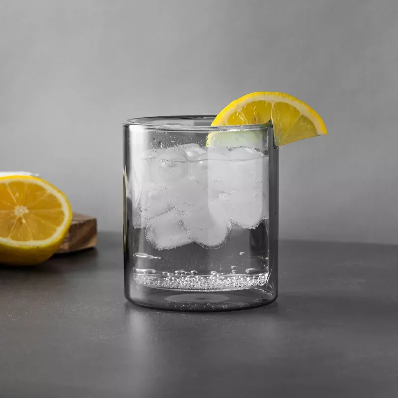 13oz-double-wall-drinking-glass-black 13oz Double Wall Drinking Glass, Black