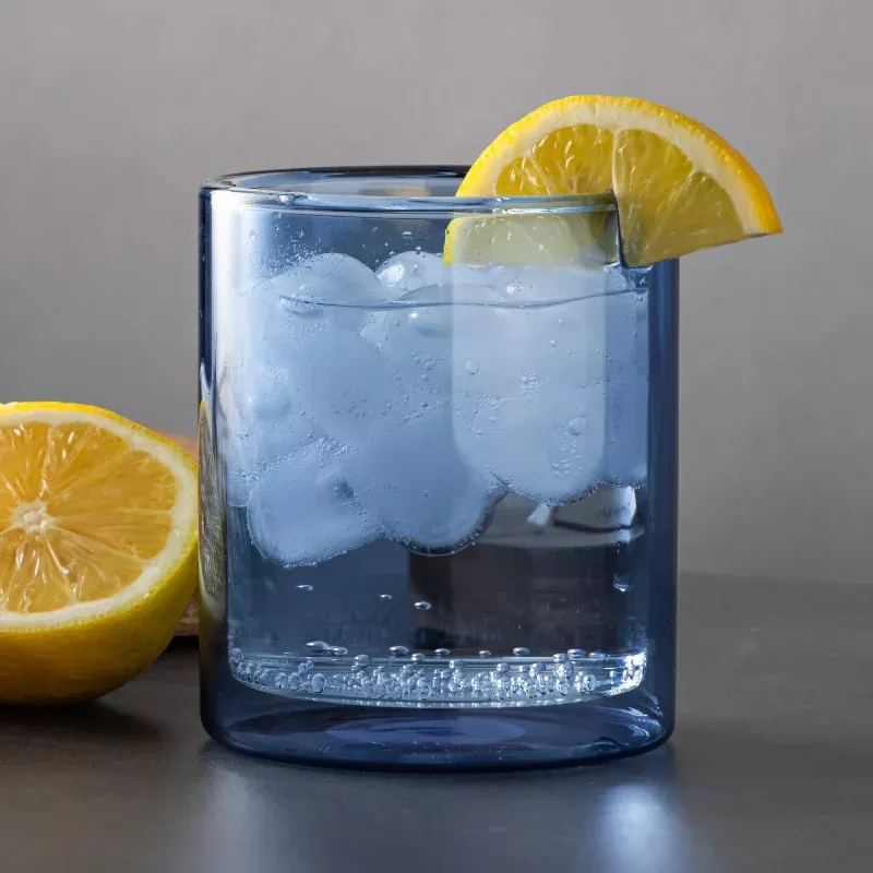 13oz-double-wall-drinking-glass-blue 13oz Double Wall Drinking Glass, Blue