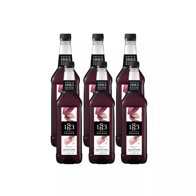 1883 Ruby Chocolate Syrup (1L/33.8oz x 6 Bottles)