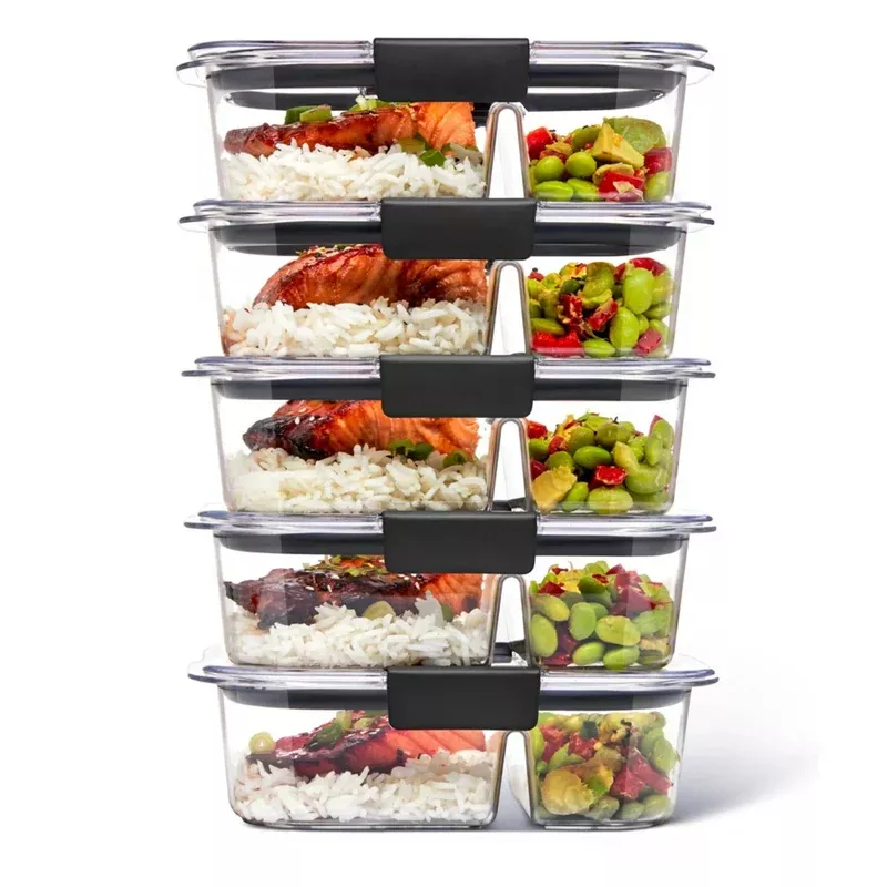 2-Compartment Meal Prep Containers – 5 Pack