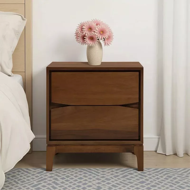 2 Drawer Nightstand – Natural Wood