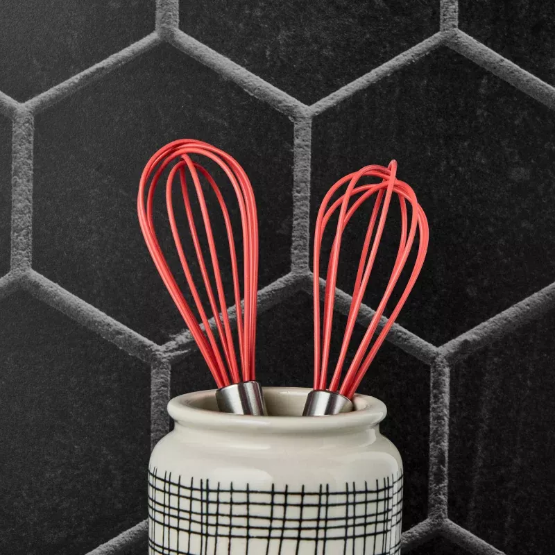 2-pack-silicone-mini-whisks-coral 2-Pack Silicone Mini Whisks, Coral
