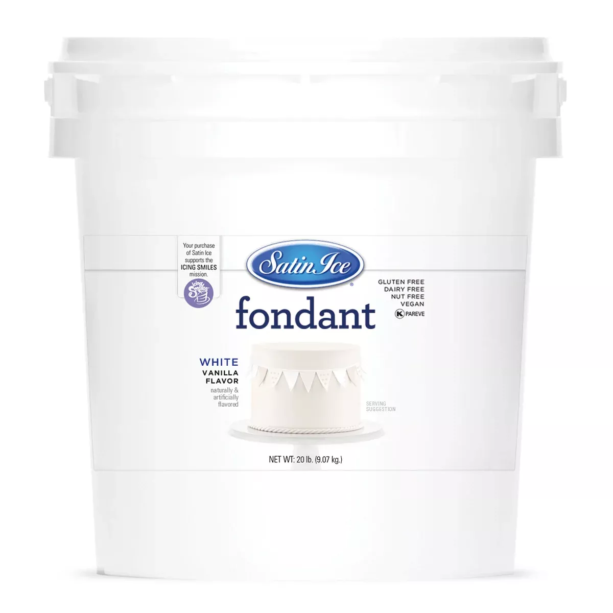 20lbs White, Satin Ice Fondant