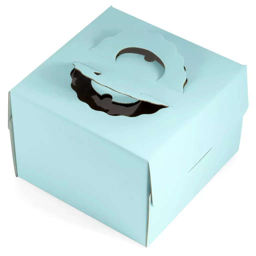 210mm-8-mint-blue-cake-box-with-handle 210mm (8¼") Mint blue Cake Box with handle