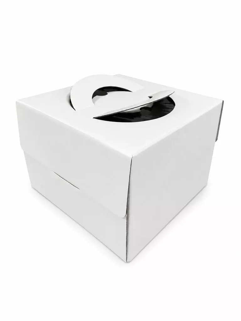 210mm-8-white-cake-box-with-handle 210mm (8¼") White Cake Box with handle