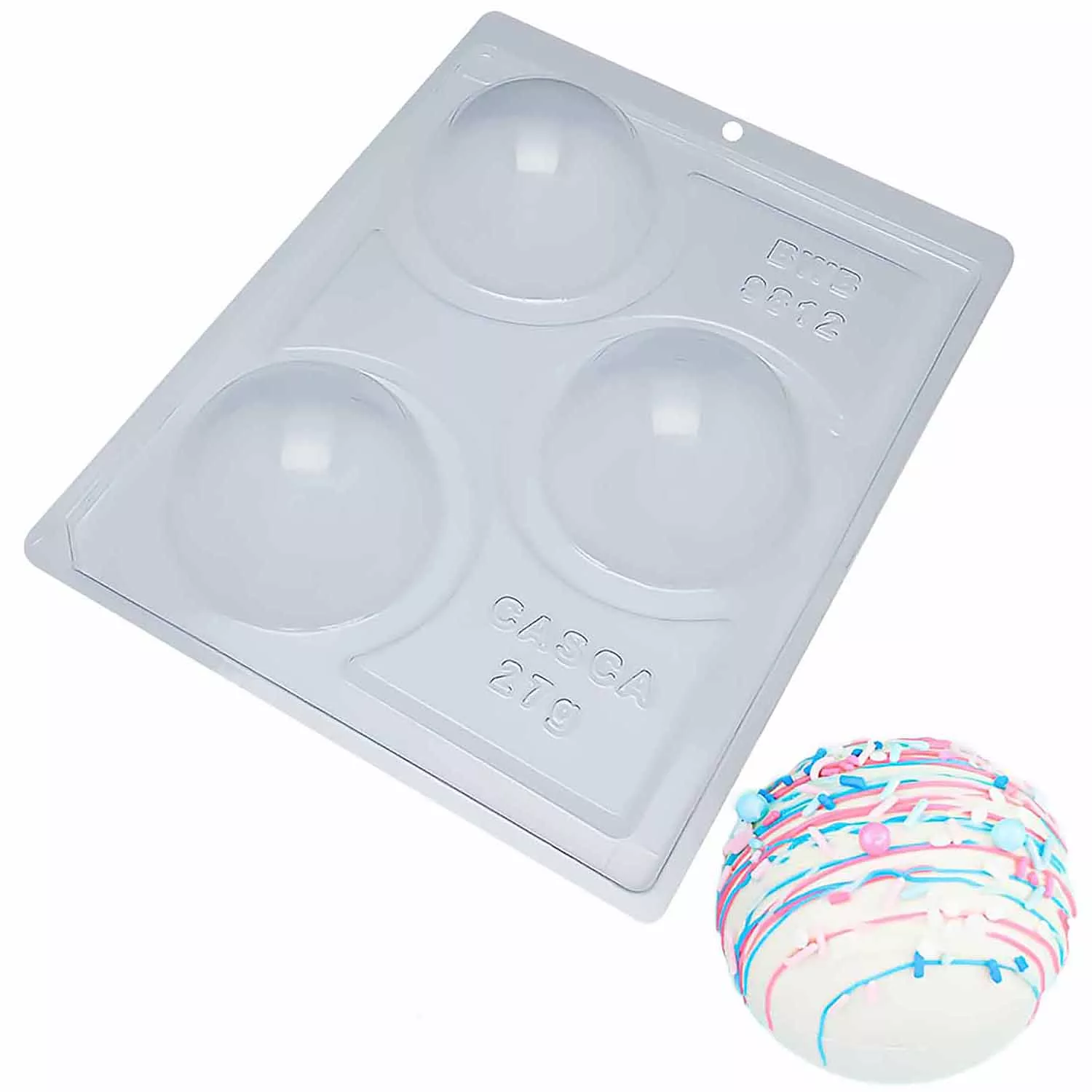 3-piece-70mm-plastic-hot-cocoa-bomb-sphere-mold 3 Piece, 70MM, Plastic Hot Cocoa Bomb/Sphere Mold