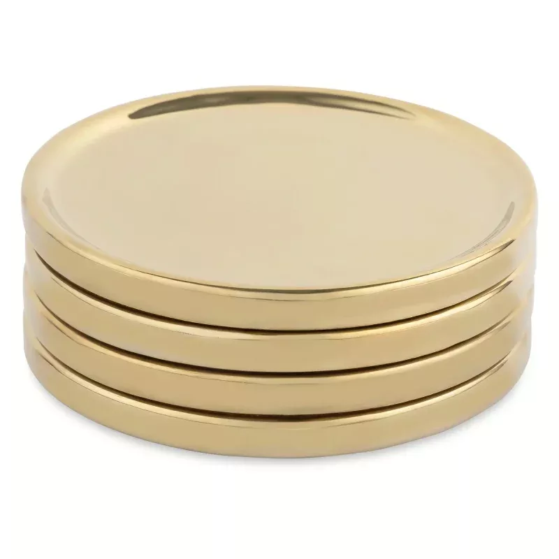 4-pack-ceramic-coaster-set-gold 4 Pack Ceramic Coaster Set, Gold