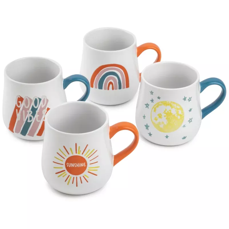4-pack-happy-vibes-stoneware-coffee-mugs 4 Pack Happy Vibes Stoneware Coffee Mugs