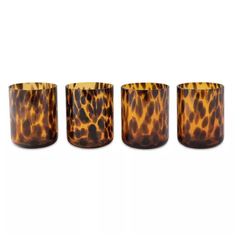 4-piece-12oz-tortoise-black-drinking-glass-set 4-Piece 12oz Tortoise Black Drinking Glass Set