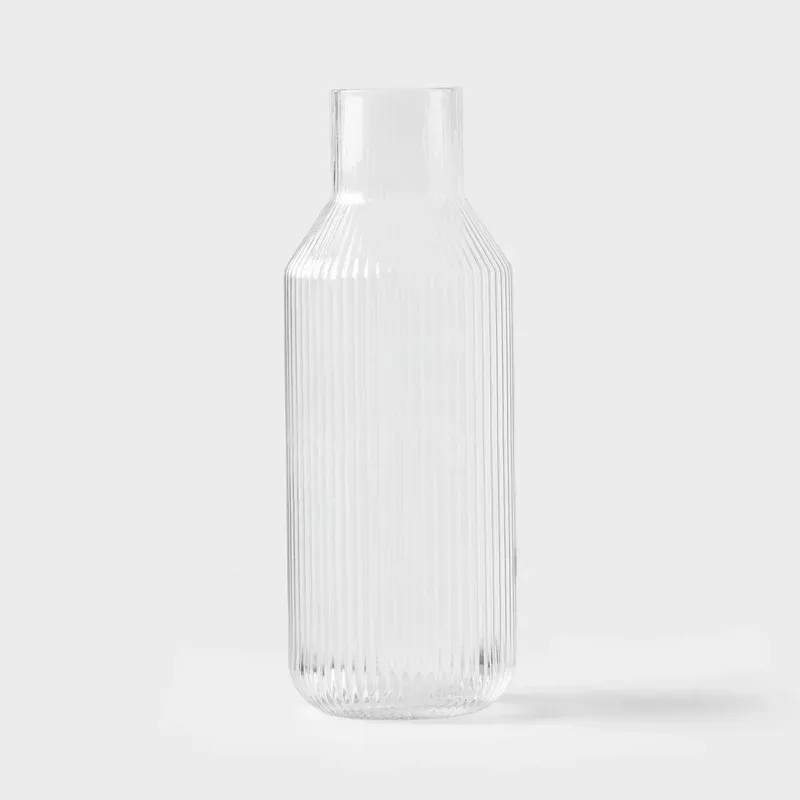 50oz-ribbed-glass-carafe-clear 50oz Ribbed Glass Carafe – Clear