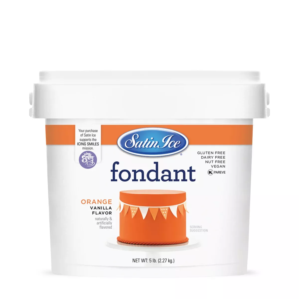 5lbs Orange, Satin Ice Fondant
