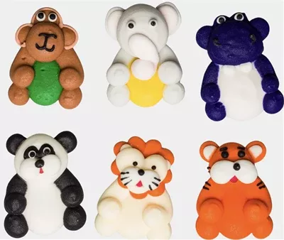 6 Count Royal Icing Assorted Jungle Animals