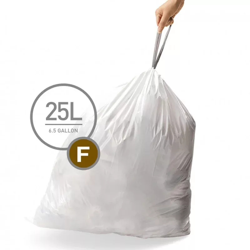 60-simplehuman-size-f-drawstring-bin-liners-white-bags-25l 60 simplehuman Size F Drawstring Bin Liners – White Bags 25L