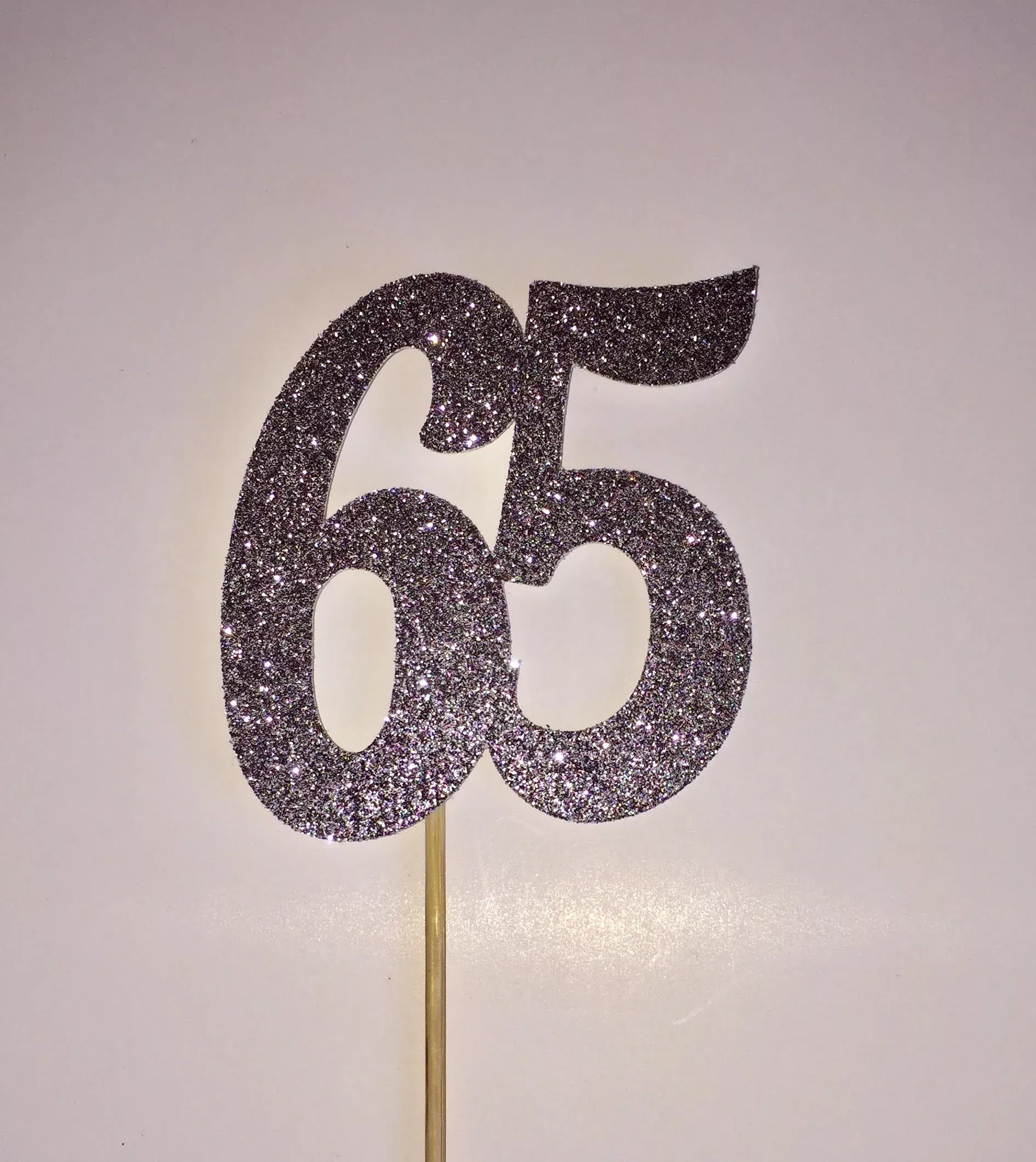 65-cake-topper-glitter-silver 65 Cake Topper - Glitter Silver