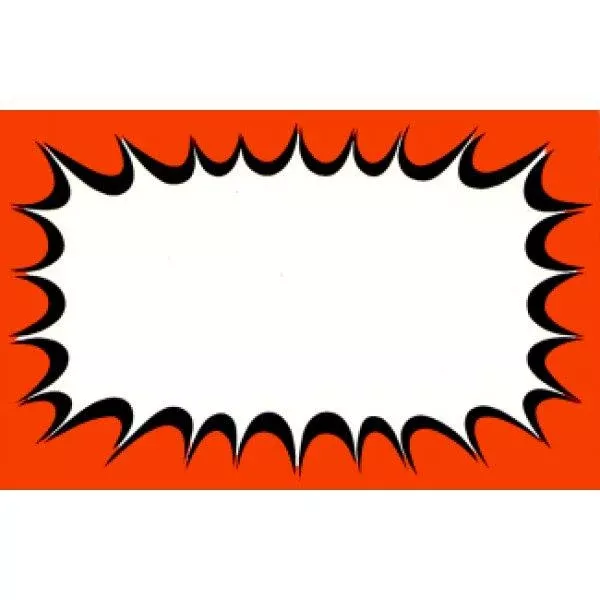 7.5" x 5.5" Orange Starburst Sign - Pack of 100