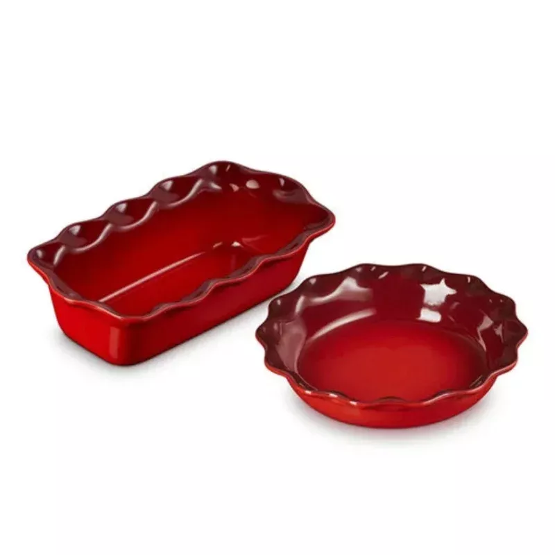 9-heritage-pie-loaf-s-2-cerise 9″ Heritage Pie & Loaf S/2 – Cerise