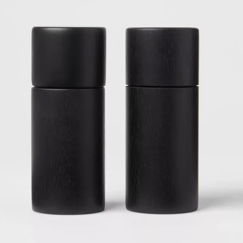 acacia-round-salt-pepper-grinder-set-black Acacia Round Salt and Pepper Grinder Set – Black