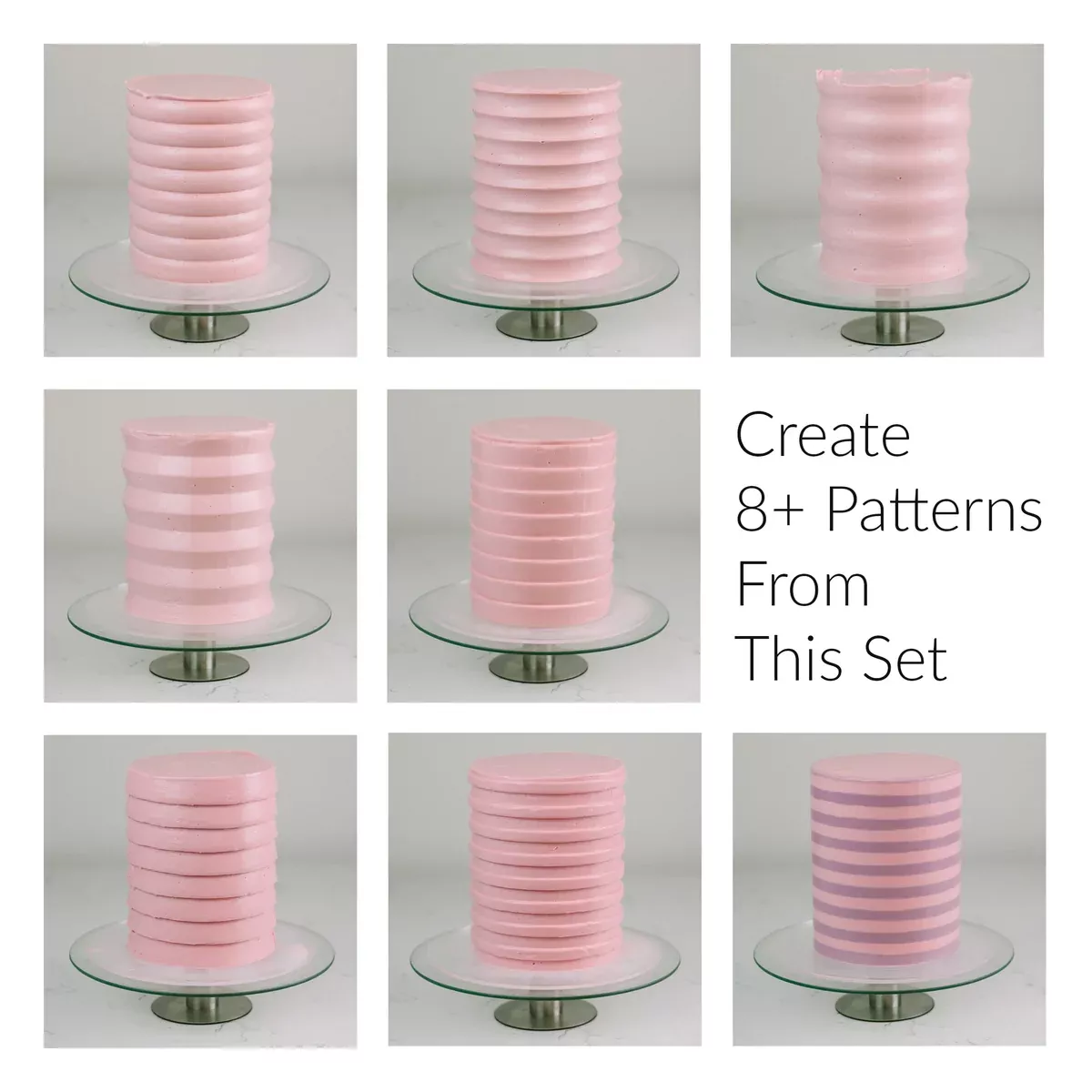 Acrylic Icing Buttercream Comb - Set of 3 (Set A)