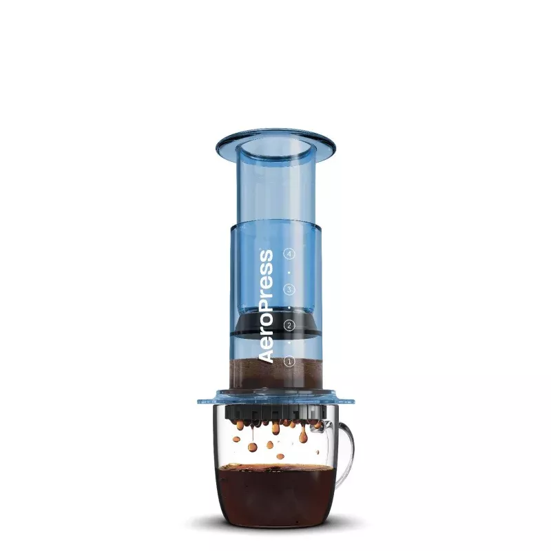 aeropress-clear-coffee-maker-blue AeroPress Clear Coffee Maker – Blue