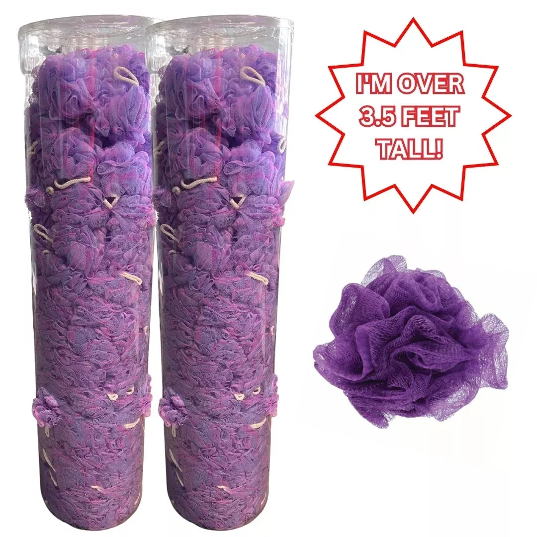 AFS - Purple Bath Flower Scrubber Display Case - Case of 150