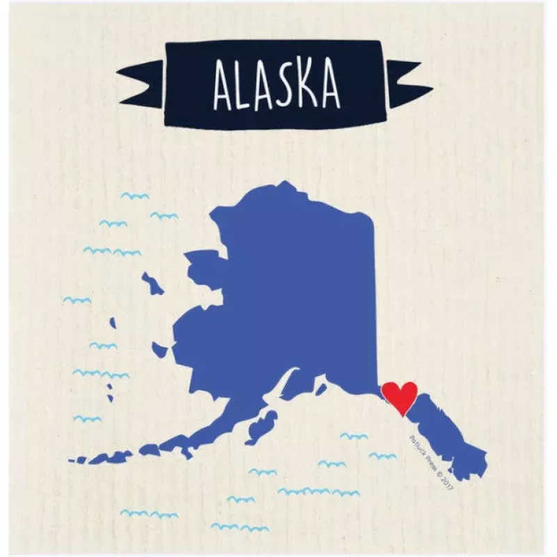 Alaska State Highlight Swedish Dishcloth