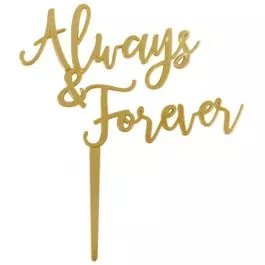 always-forever-gold-cake-top-pick Always and Forever Gold Cake Top Pick