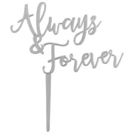 always-forever-silver-cake-top-pick Always and Forever Silver Cake Top Pick