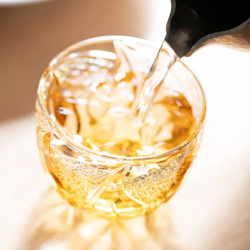 amber-flame-guinomi-sake-cup Amber Flame Guinomi Sake Cup