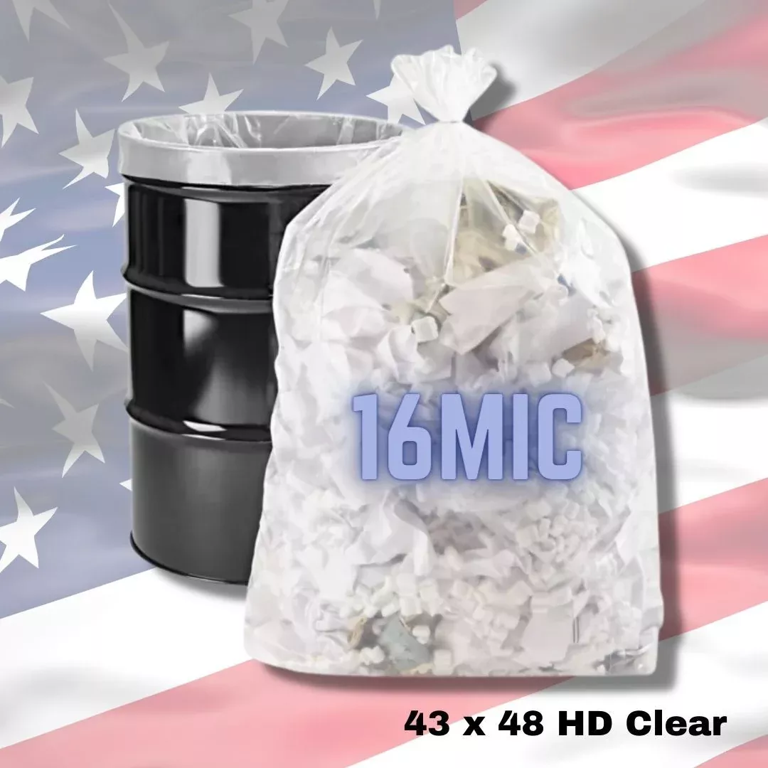 Antimicrobial Coreless Clear Trash Bags, 56 Gallon - Case of 200