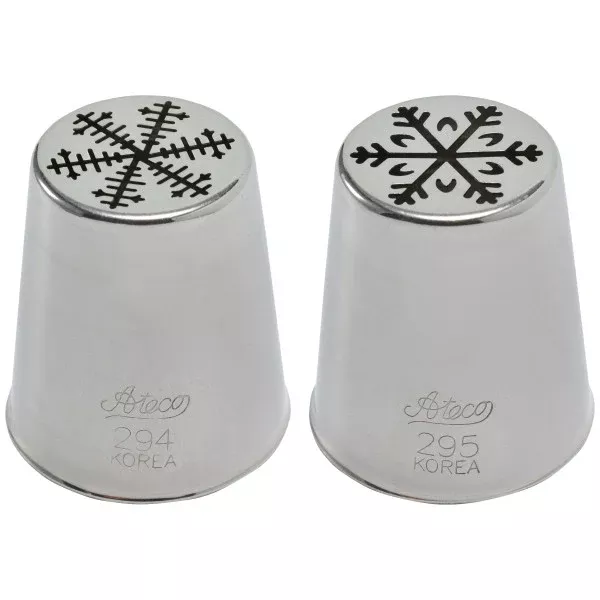 Ateco 2 piece set Snowflake Assortment Russian Decorating Tip Snowflake