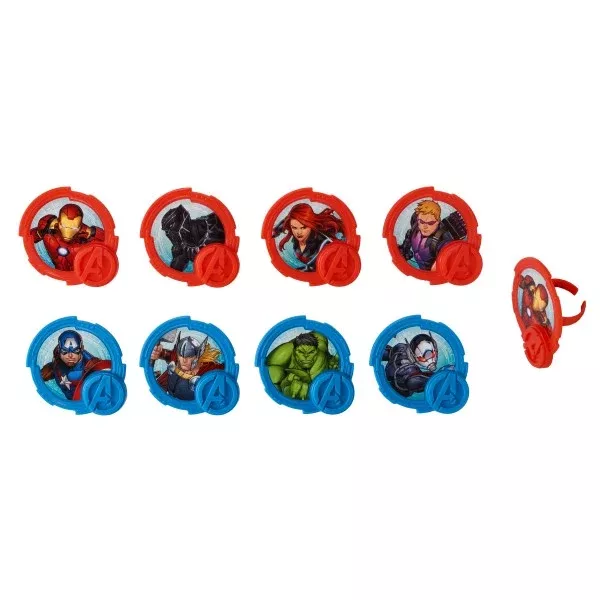 Avengers Heros Cupcake Rings - 12 Rings