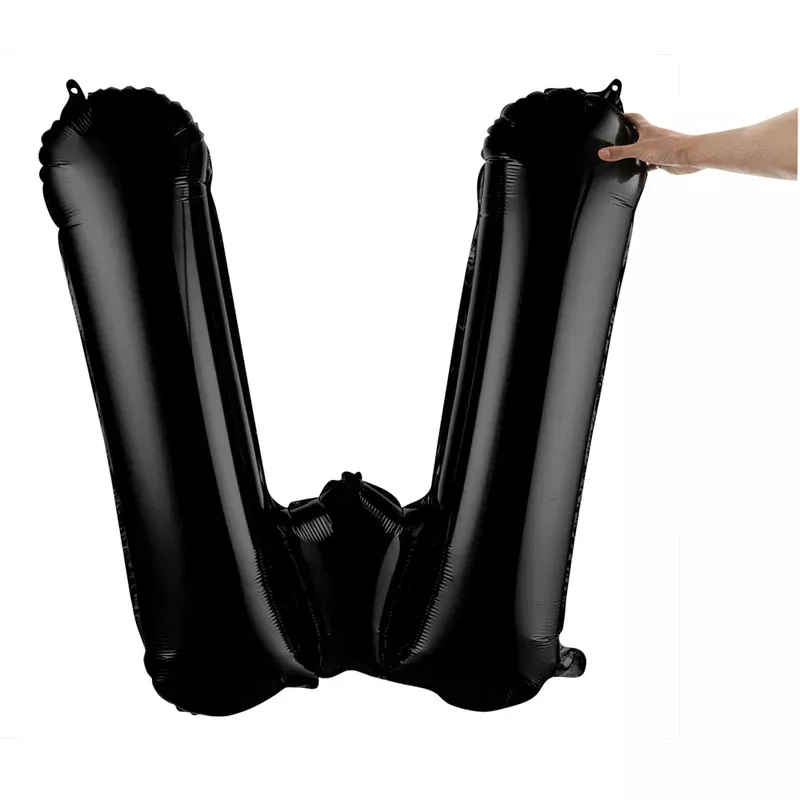 balloonify-black-mylar-letter-w-balloon-40-1-count-box Balloonify Black Mylar Letter W Balloon – 40″ – 1 count box