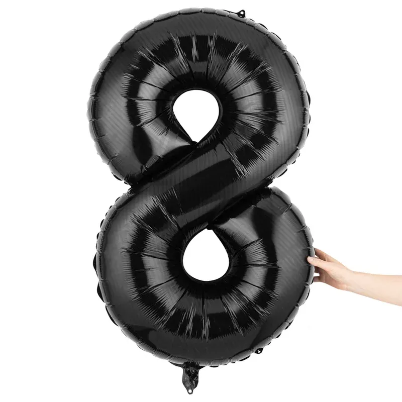 Balloonify Black Mylar Number 8 Balloon – 40″ – 1 count box