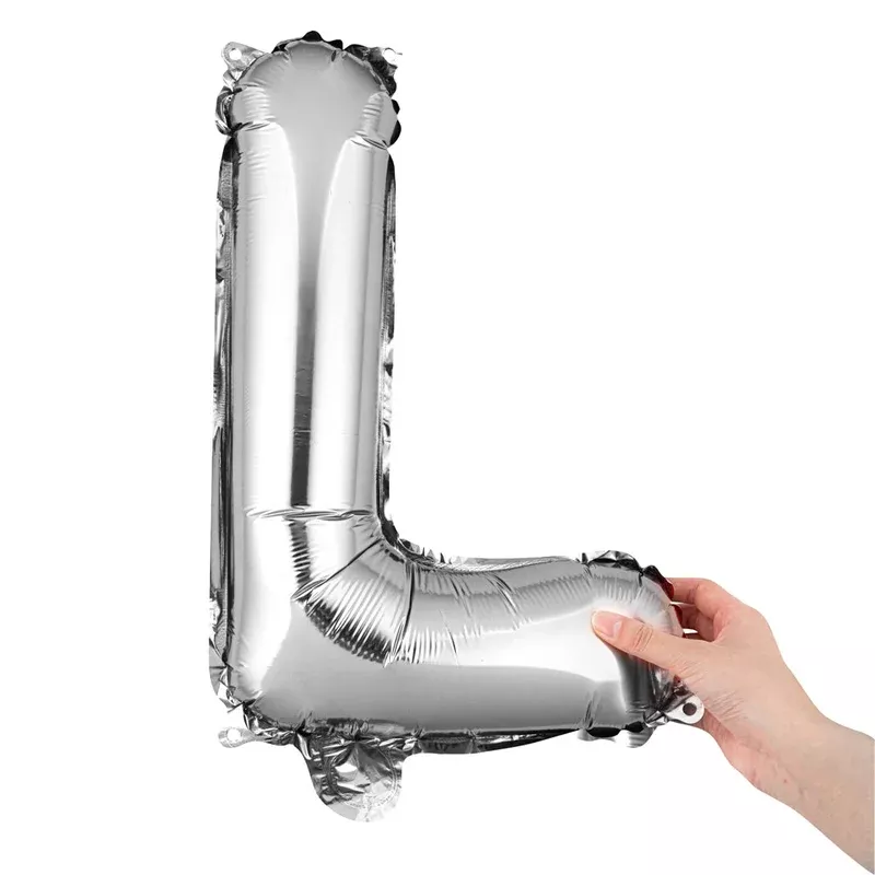 balloonify-silver-mylar-letter-l-balloon-16-1-count-box Balloonify Silver Mylar Letter L Balloon – 16″ – 1 count box