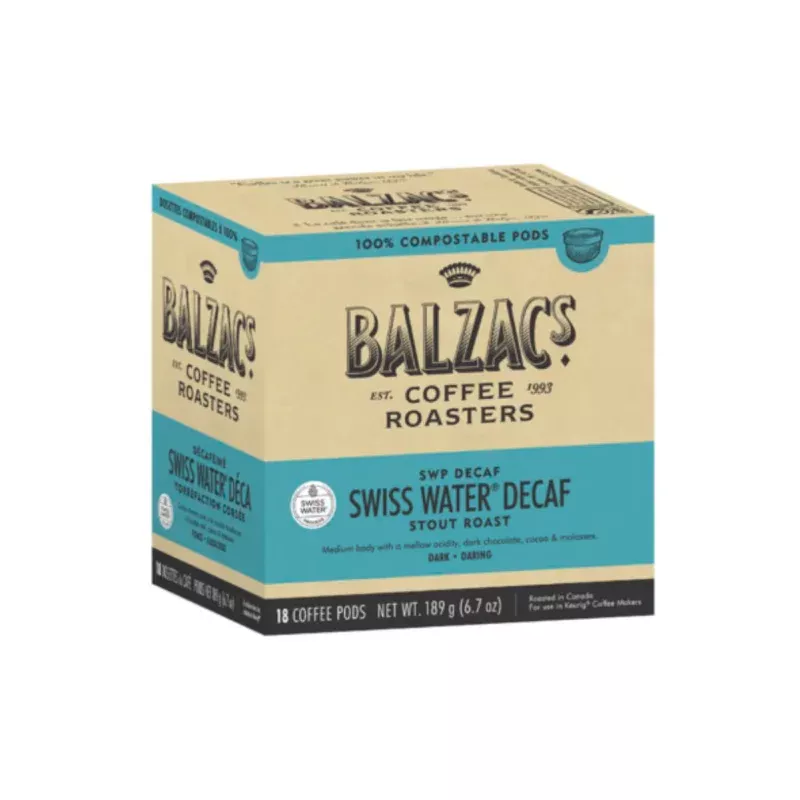 Balzac’s SWP Decaf Single-Serve Coffee Pods (18 Count)