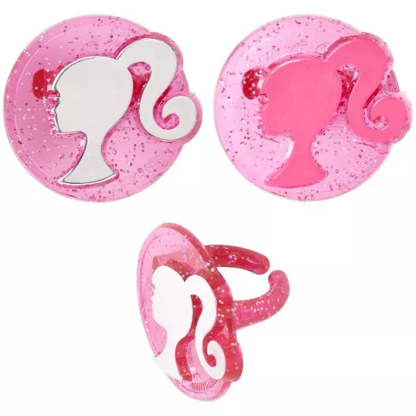 barbie-silhouette-cupcake-rings-12-rings Barbie Silhouette Cupcake Rings - 12 Rings