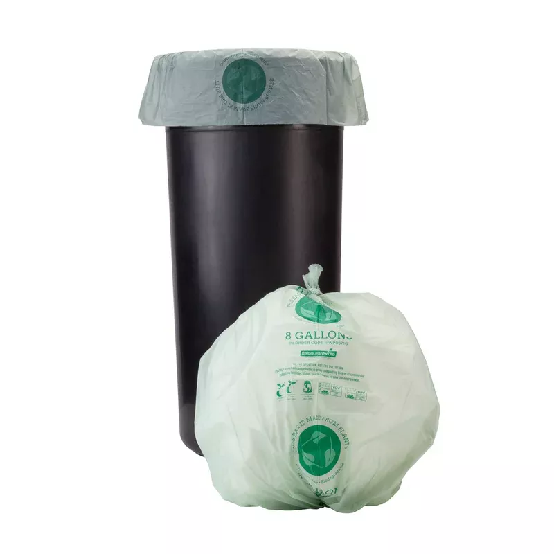 basic-nature-8-gal-green-plastic-trash-can-liner-compostable-100-count-box Basic Nature 8 gal Green Plastic Trash Can Liner – Compostable – 100 count box