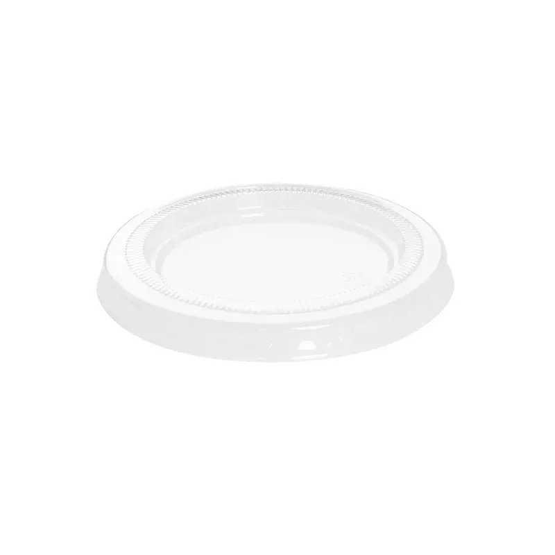 basic-nature-clear-pla-plastic-lid-fits-2-3-oz-portion-cup-compostable-100-count Basic Nature Clear PLA Plastic Lid – Fits 2 / 3 oz Portion Cup Compostable – 100 count box