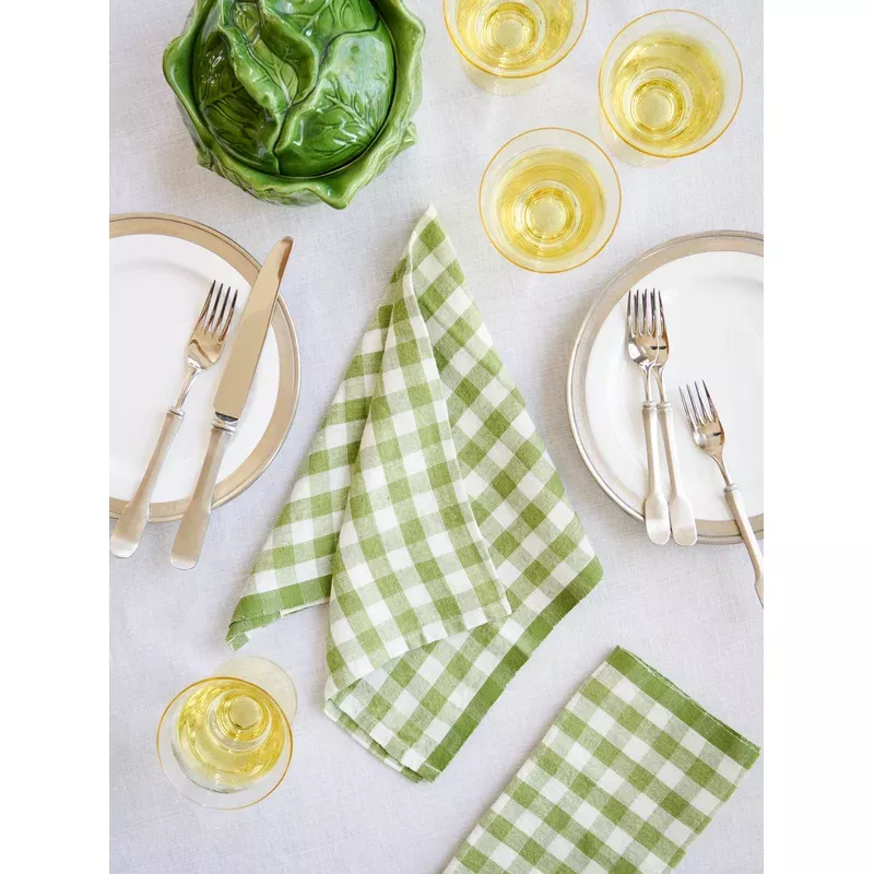 basil-gingham-picnic-napkin-set Basil Gingham Picnic Napkin Set