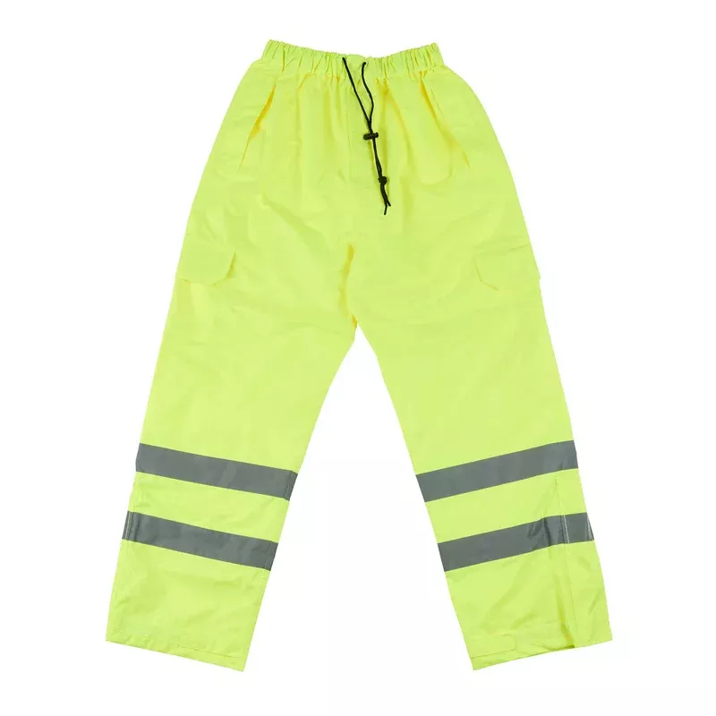 Be Safe Class E Lime M High Visibility Lightweight Rain Pants – Reflective Tape – 1 count box