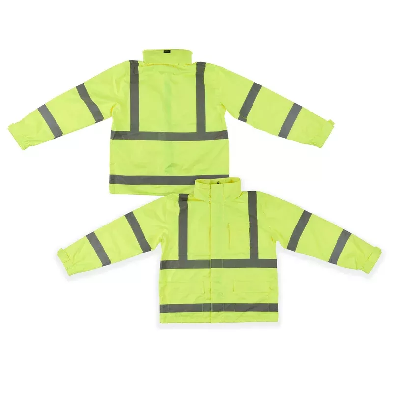 be-safe-type-r-class-3-lime-m-high-visibility-lightweight-rain-jacket-zipper-clo Be Safe Type R Class 3 Lime M High Visibility Lightweight Rain Jacket – Zipper Closure Reflective Tape – 1 count box
