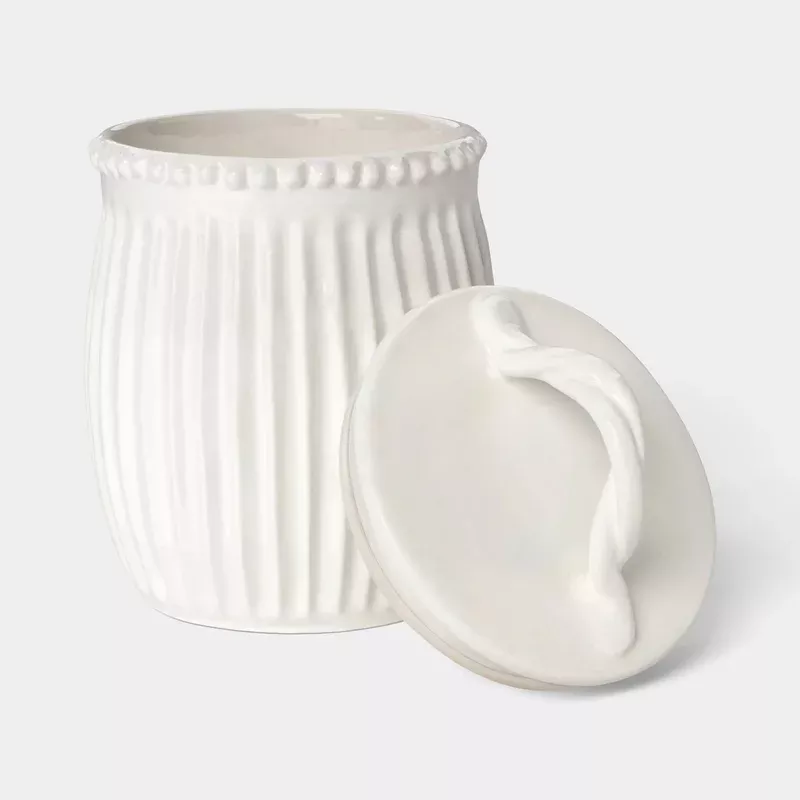 Beaded Ceramic Large Canister