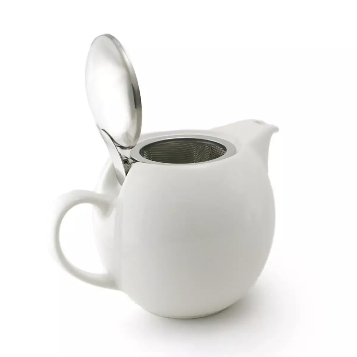 BEE HOUSE ROUND CERAMIC TEAPOT 24OZ WHITE