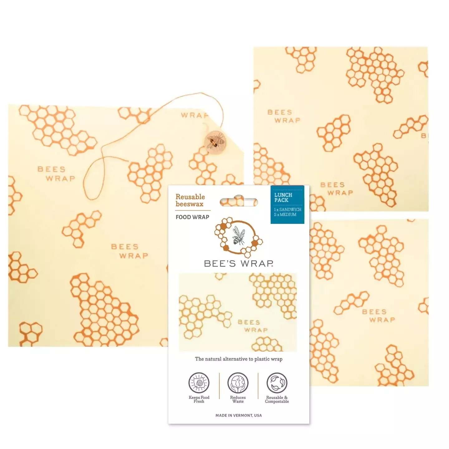 bee-s-wrap-lunch-pack-honeycomb Bee's Wrap: Lunch Pack, Honeycomb